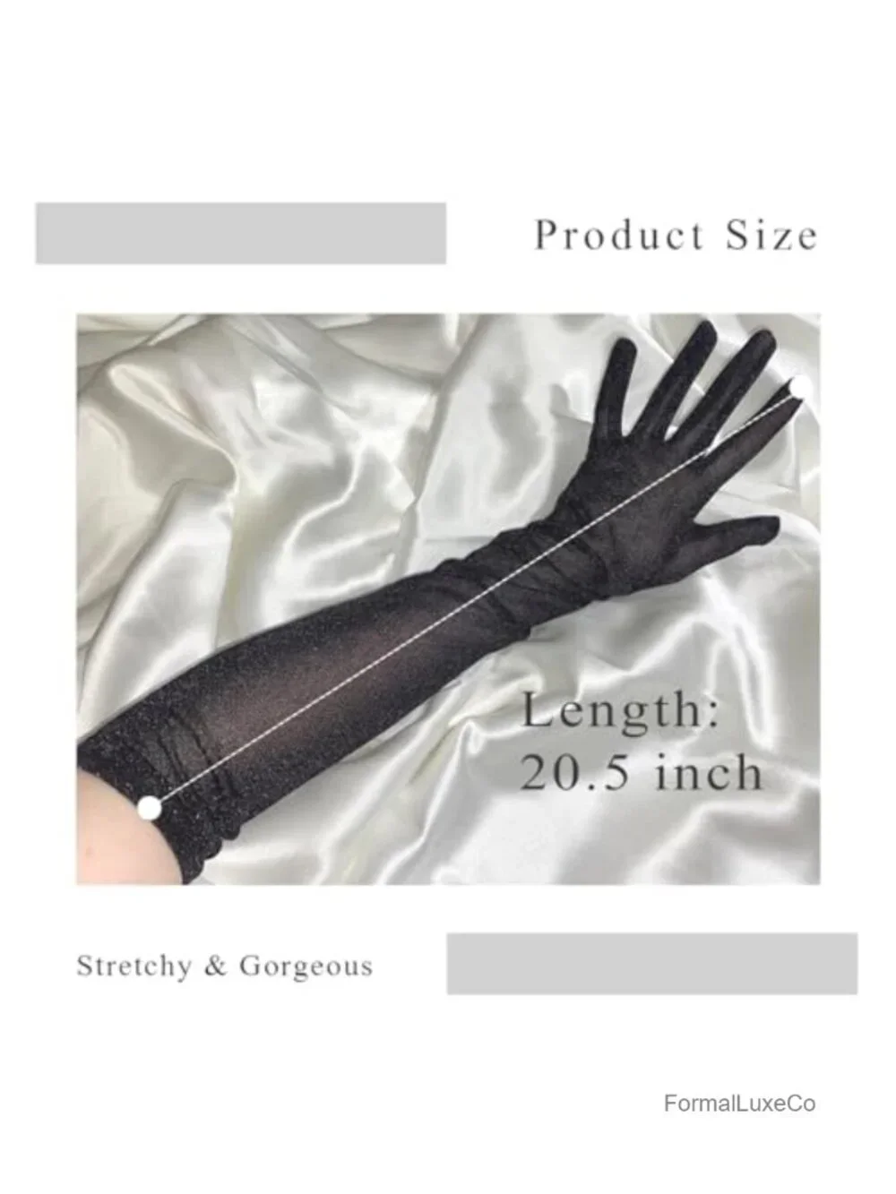 Sheer Tulle Glitter Mesh Long Opera Gloves for Women Bridal Bachelorette Party